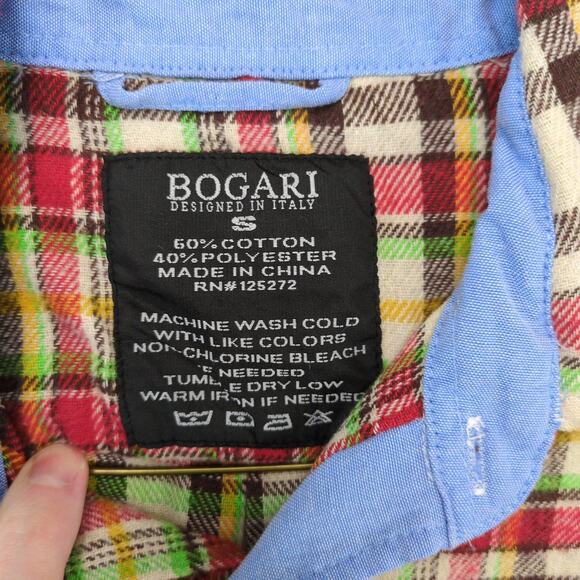 Bogari Italy Men's S Soft Flannel Long Sleeve Button Up Shirt, Cabincore Grunge - Picture 2 of 6